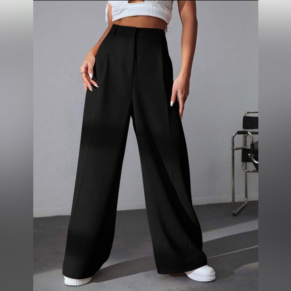 EZ Wear Elegant Black Wide-Leg Pants